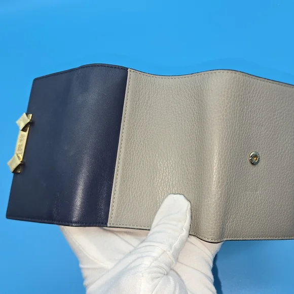 MCM Navy and Beige Leather Wallet - Picture 3 of 11